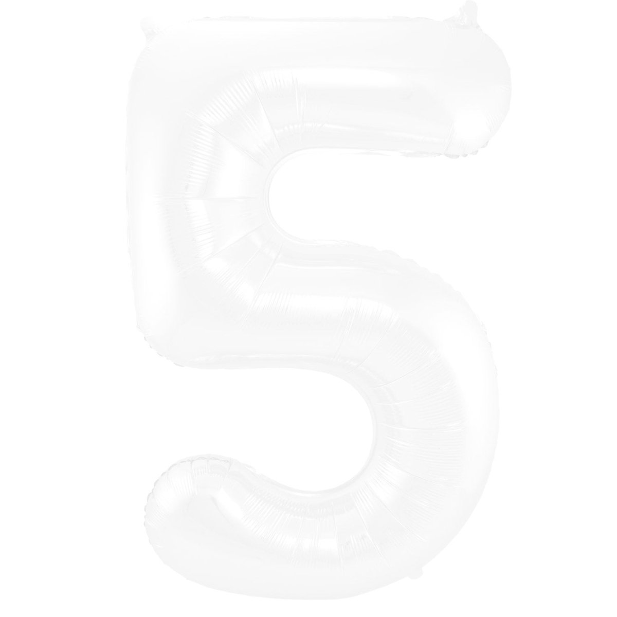 Folie Ballon Cijfer 5 Mat Wit XL 86cm leeg