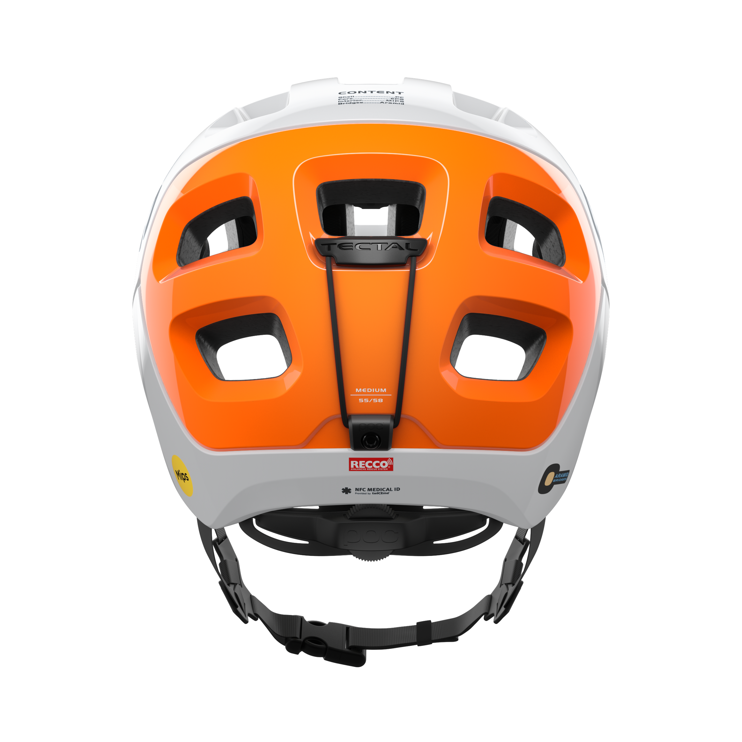POC Tectal Race MIPS NFC Hydrogen White/Fluorescent Orange AVIP