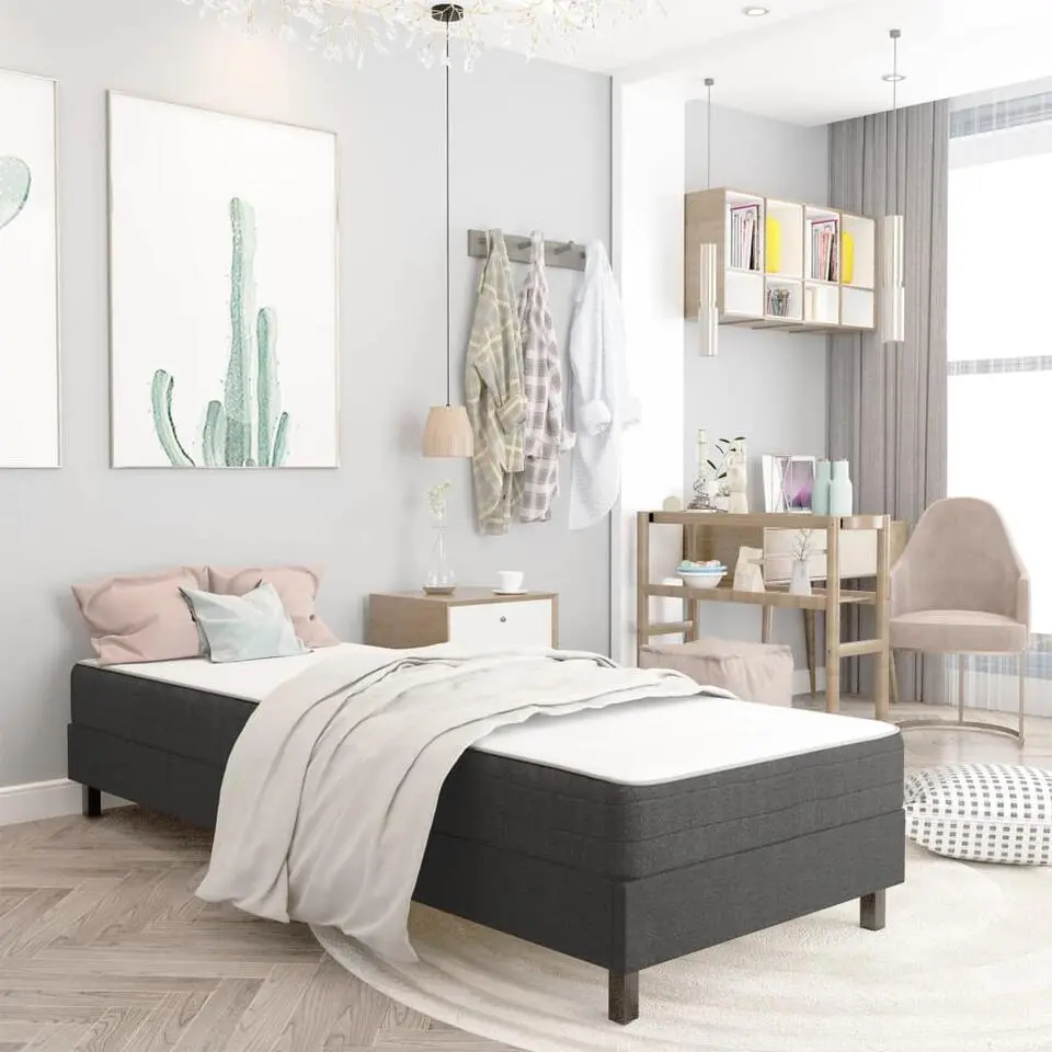 vidaXL - Eenpersoonsbed frame - Grijs - Stof - 100x200 cm