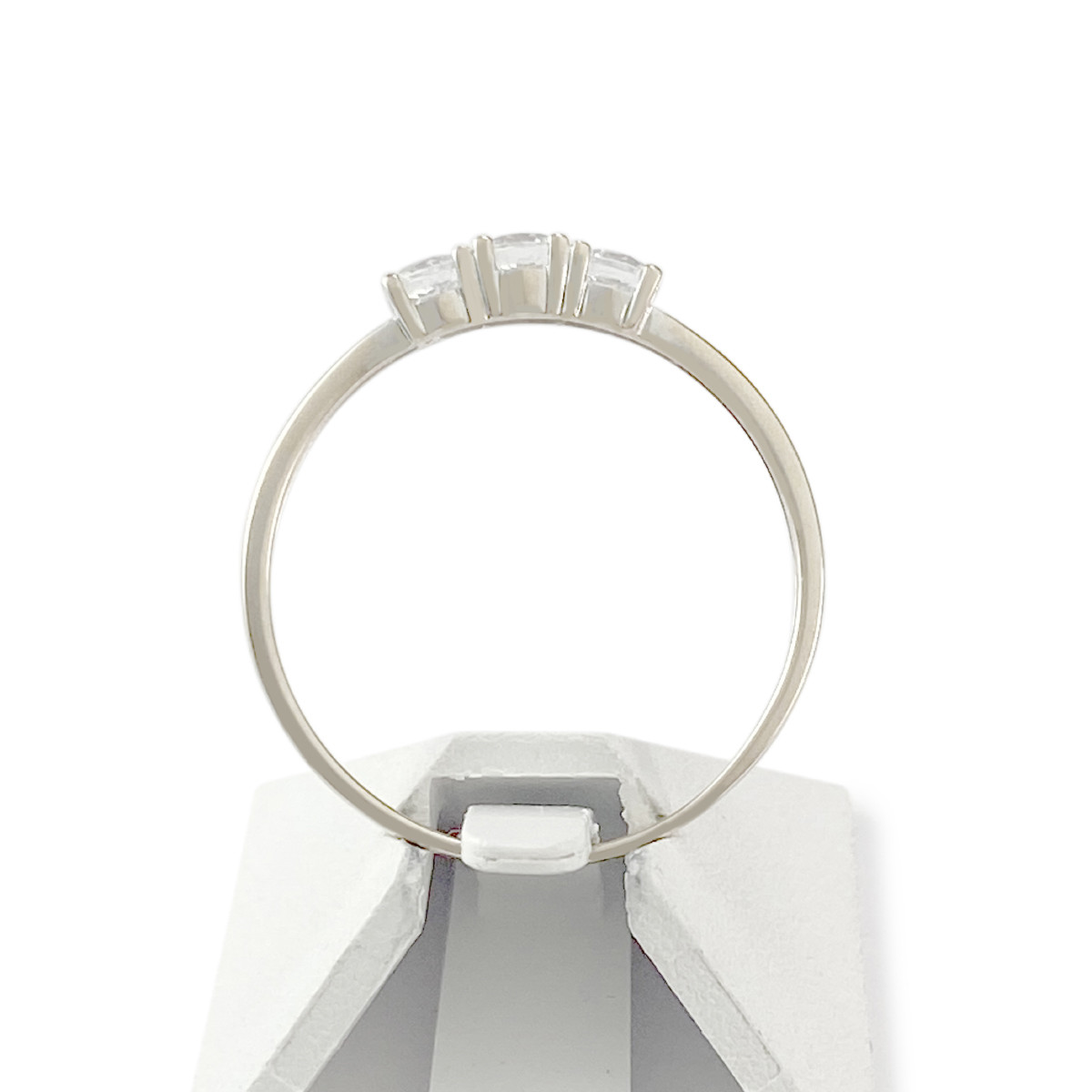 Bague d'occasion or 375 blanc zirconias