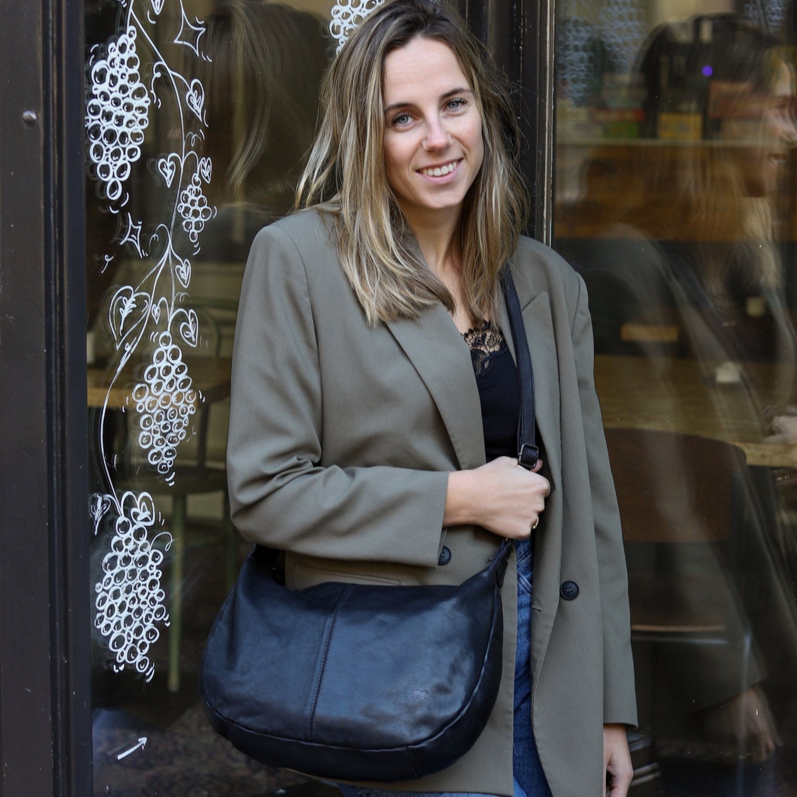 Buideltas 'Betty' zwart Zwart