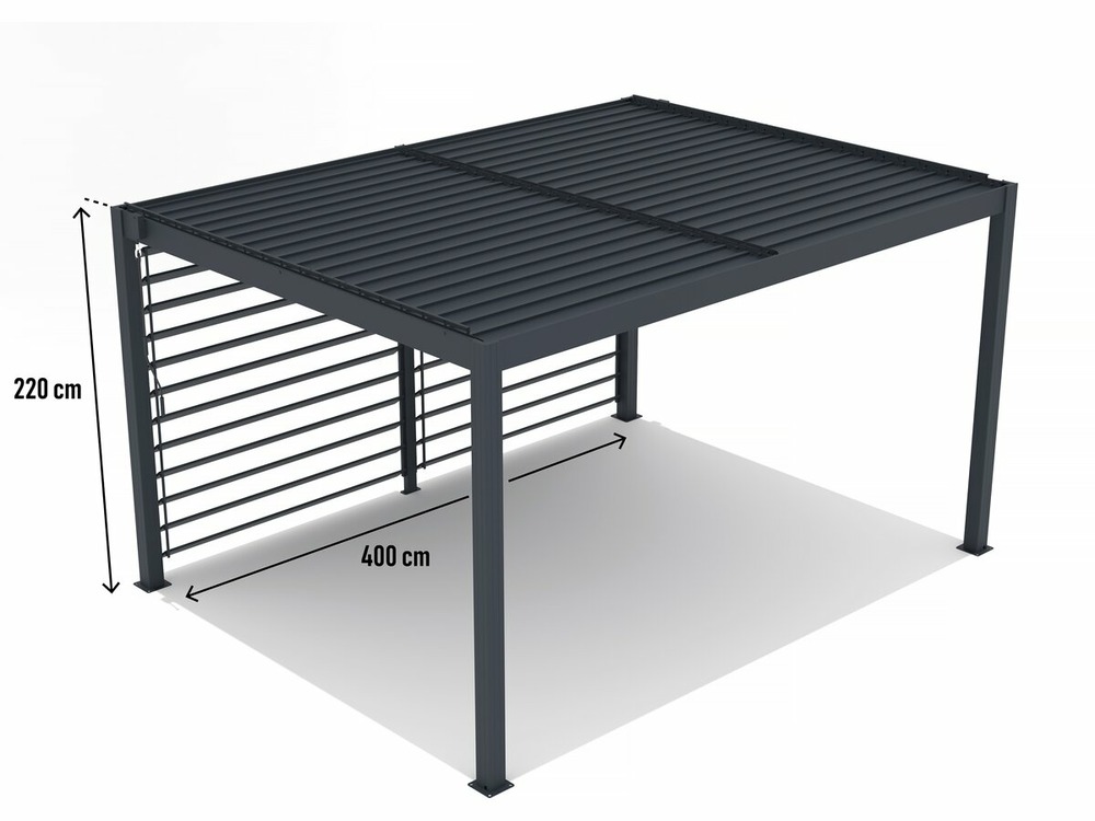 Pergola bioclimatique avec panneau 