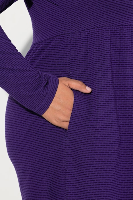 Longshirt, Jacquard, A-Linie, Rundhals, Langarm