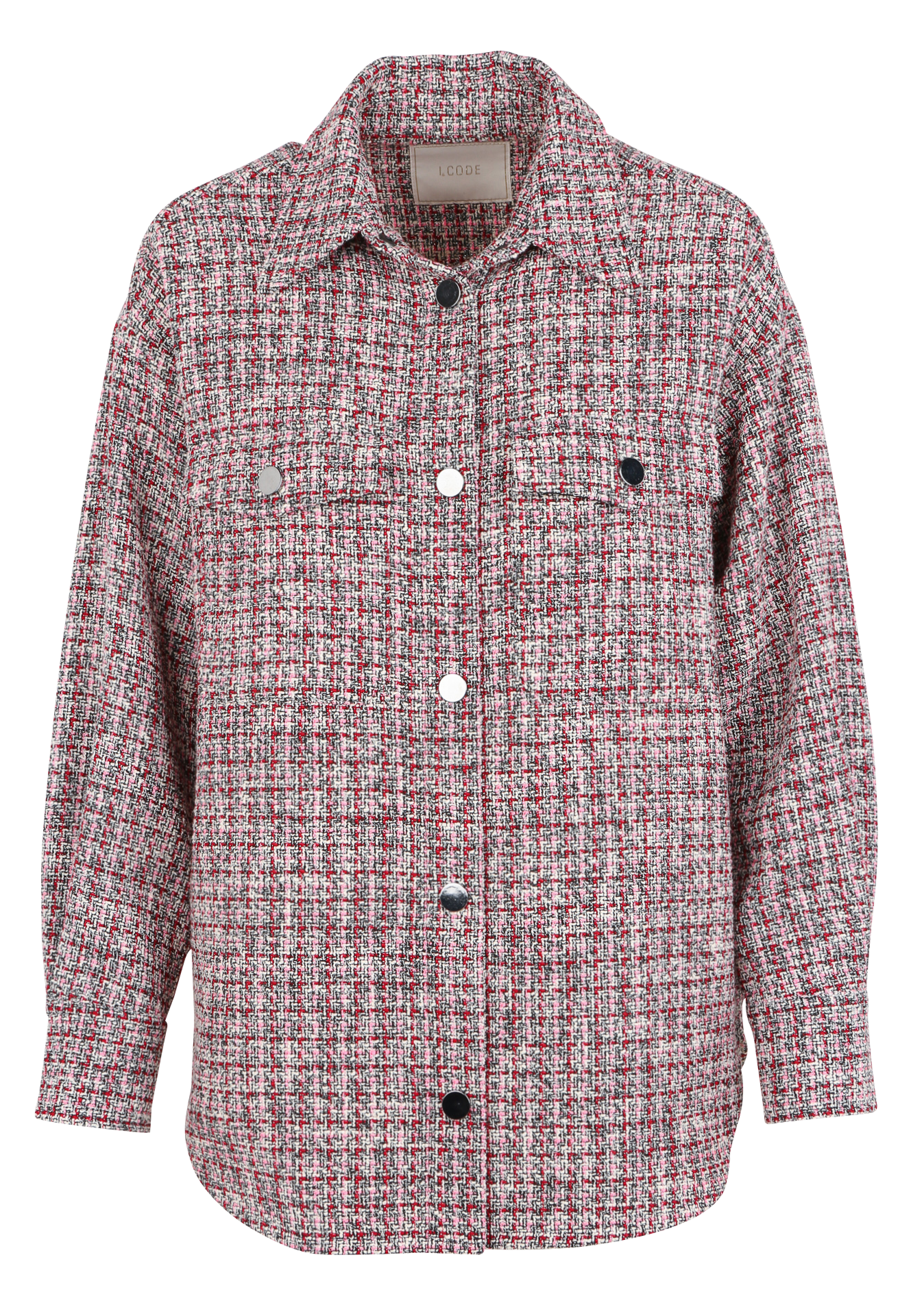 Veste col classique en tweed | Rouge