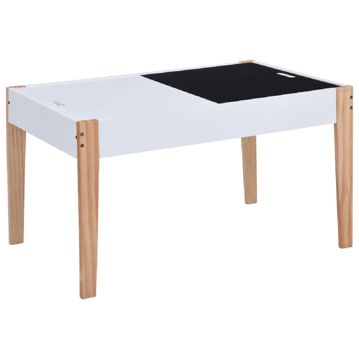 vidaXL Table et chaises enfant - Noir/Blanc
