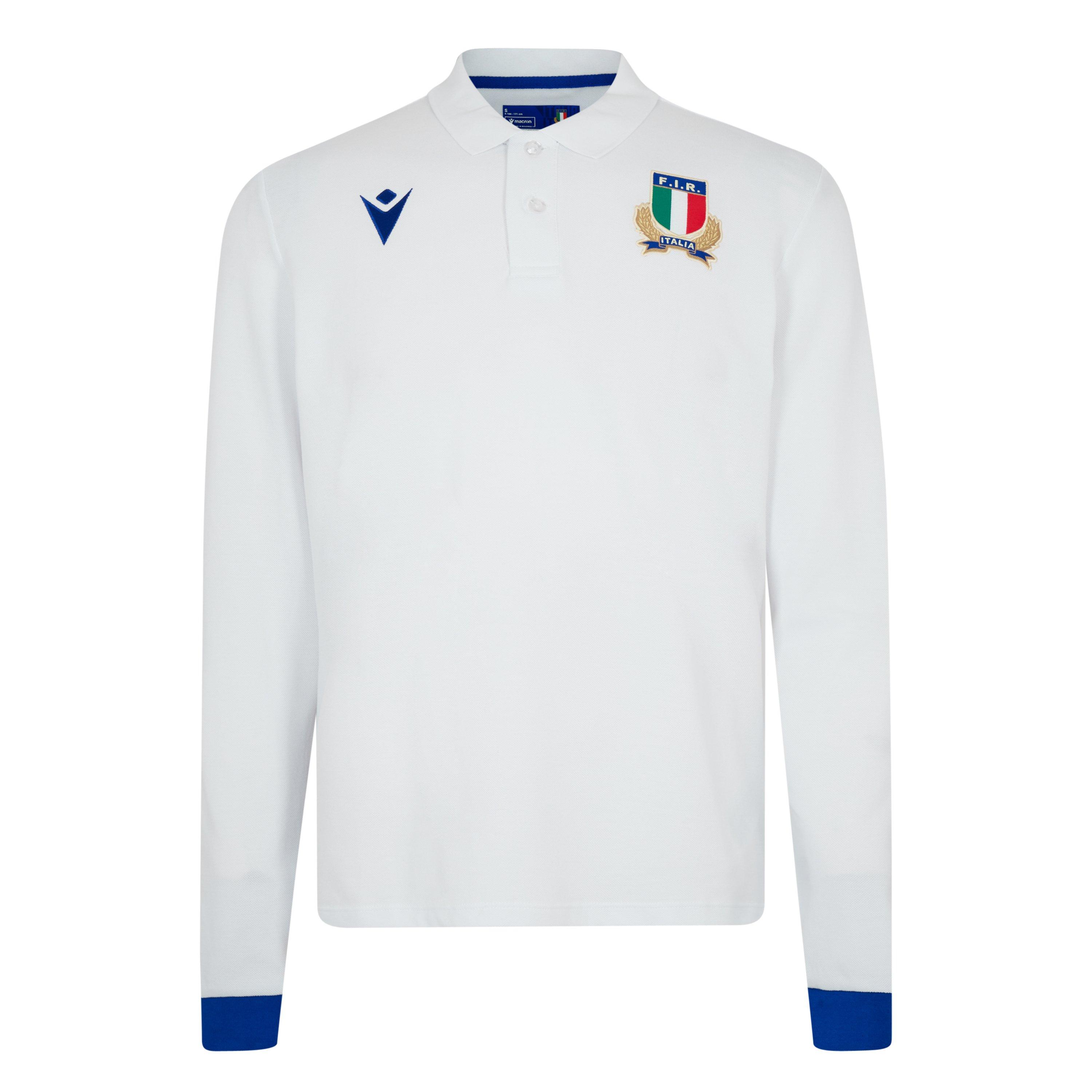 Macron Italy Rugby Away Polo Shirt 2023 Adults