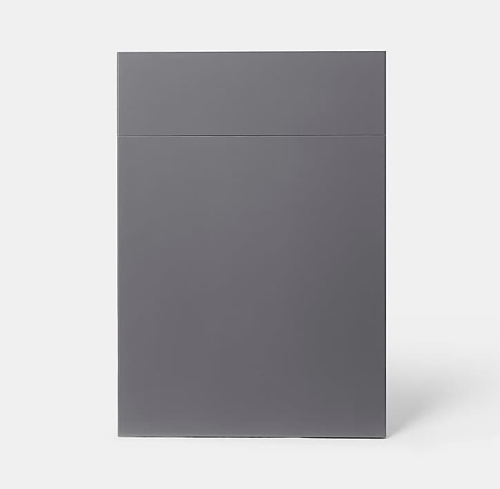 Façade de cuisine 1 porte et 1 tiroir Stevia gris anthracite brillant l. 50 cm x H. 72 cm GoodHome