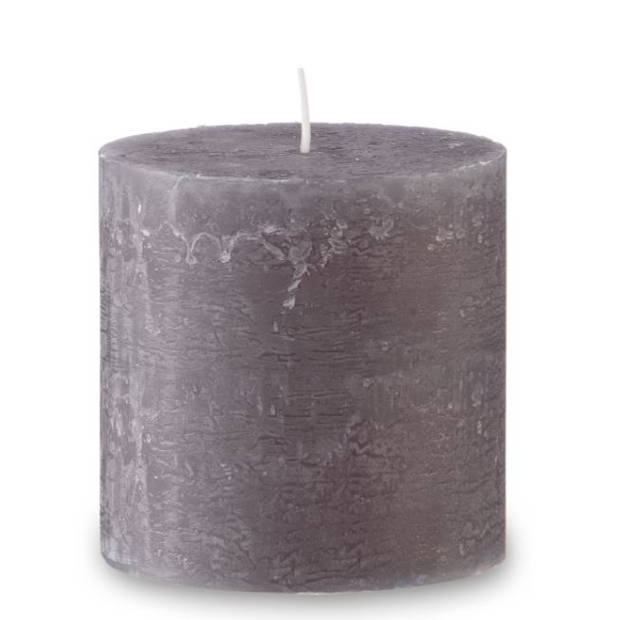 Blokker Rustieke Cilinderkaars - 10x10 cm - Grijs