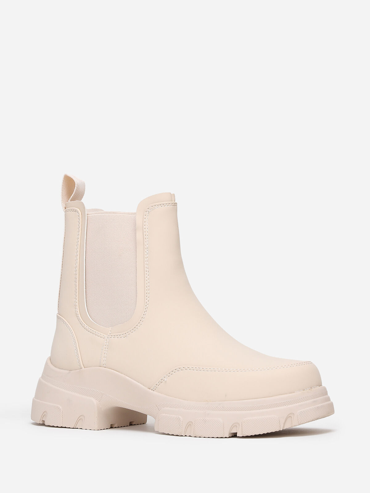 Chelsea crantées effet mat- Beige