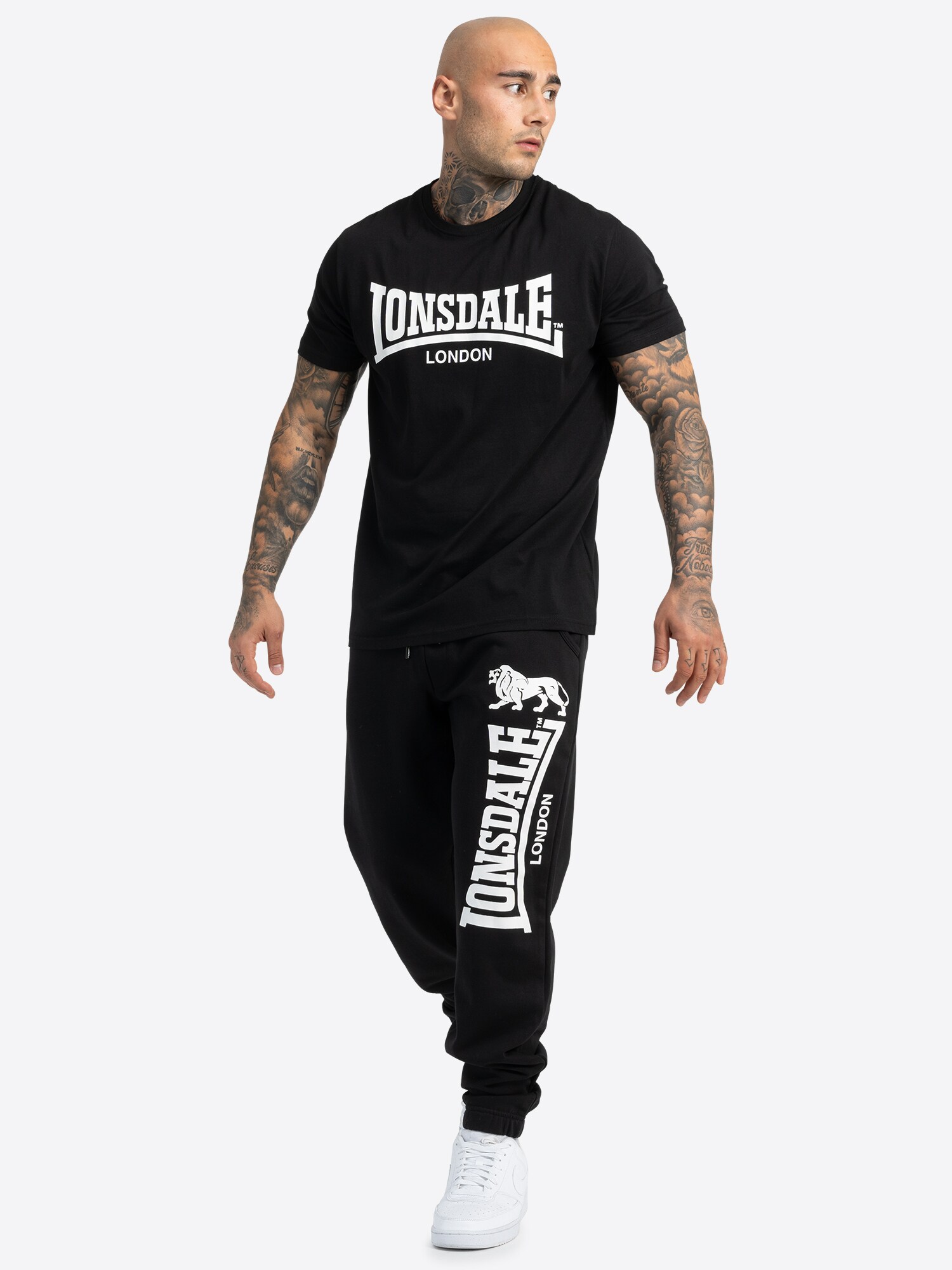 Lonsdale Herren T-Shirt normale Passform Doppelpack SUSSEX