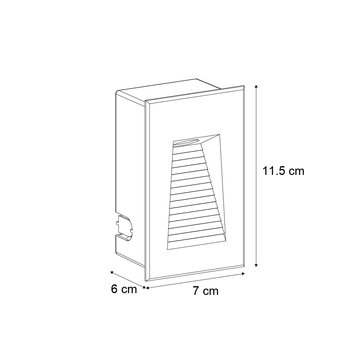 Moderne inbouw wandlamp zwart 7cm incl. LED IP65 - Trem