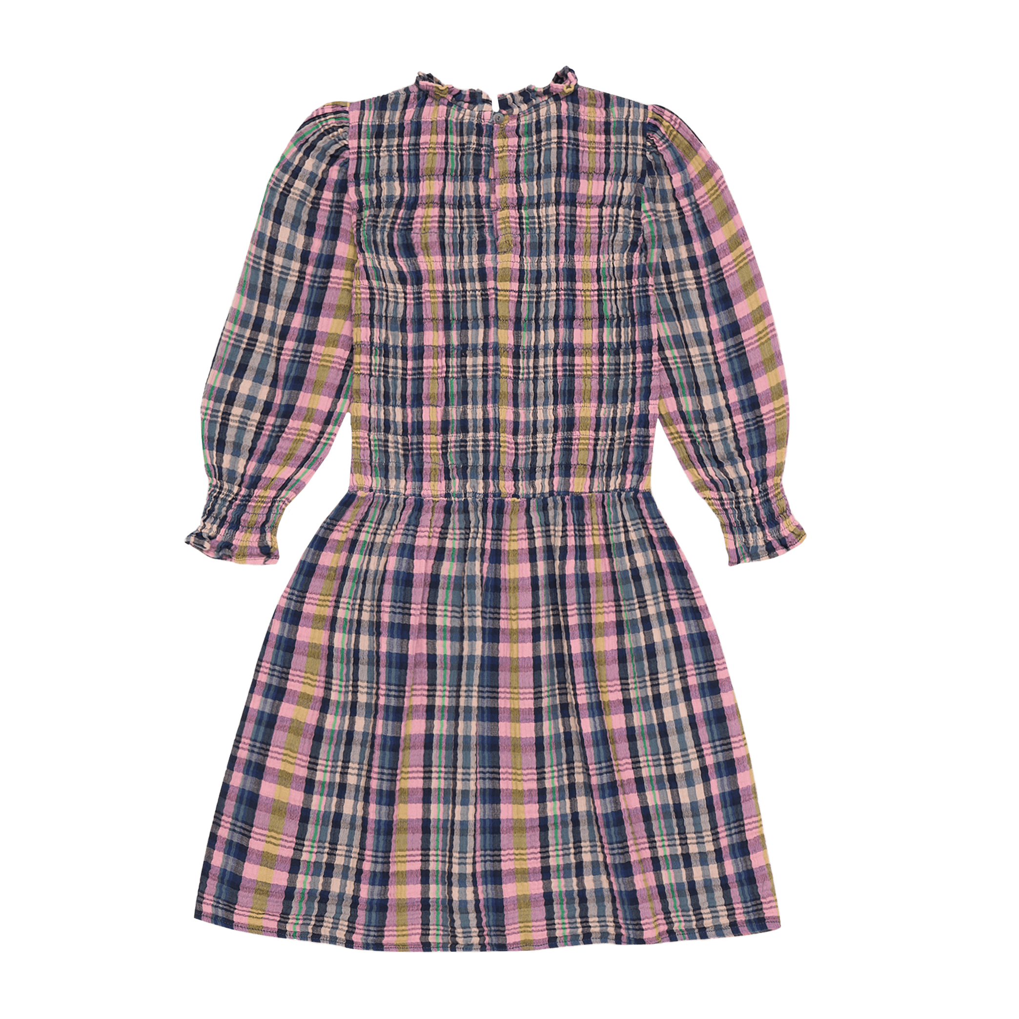RICARDA - Robe midi cintrée col montant en coton| Multicolore