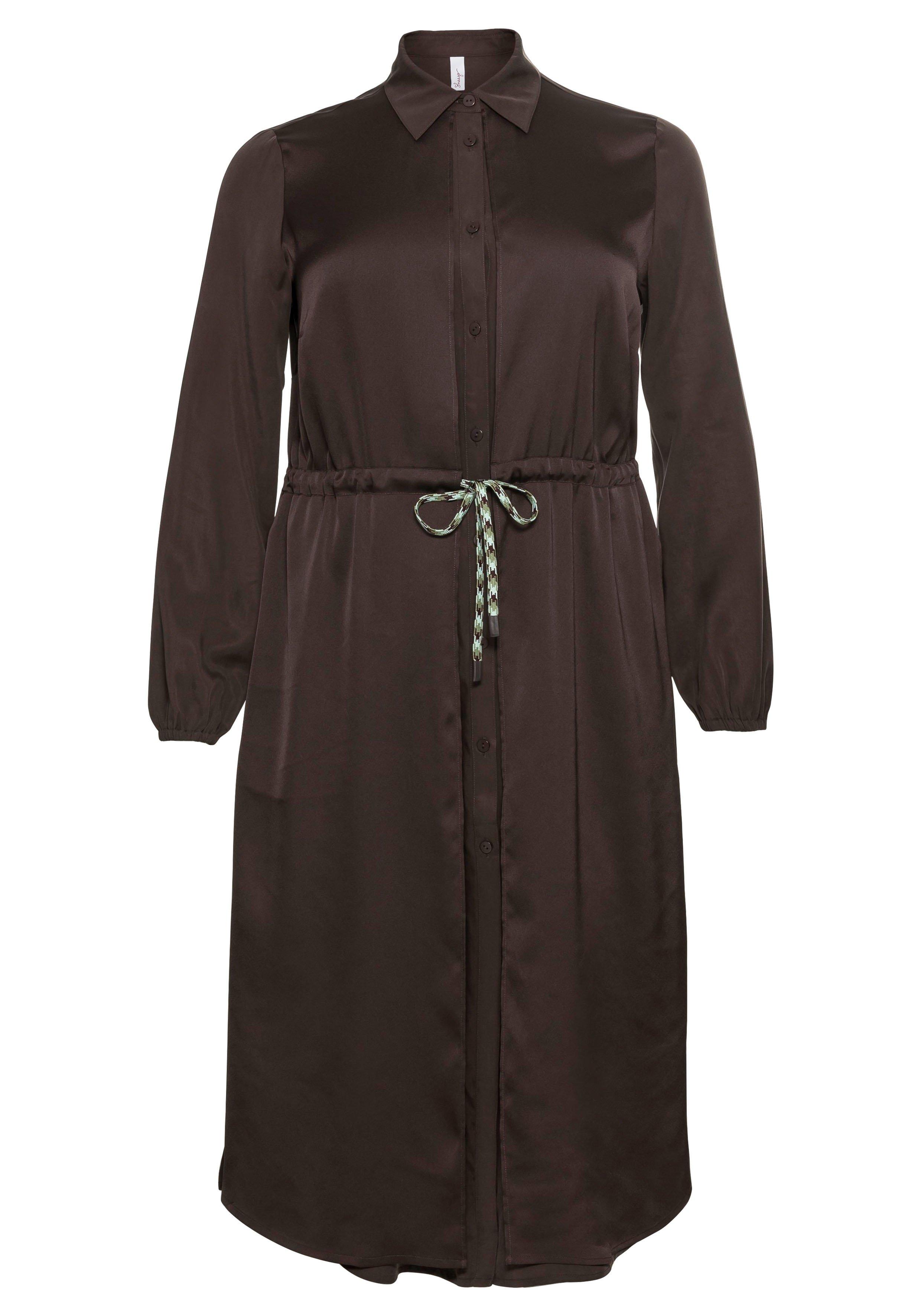 Hemdblusenkleid in 2-in-1-Optik, im Materialmix