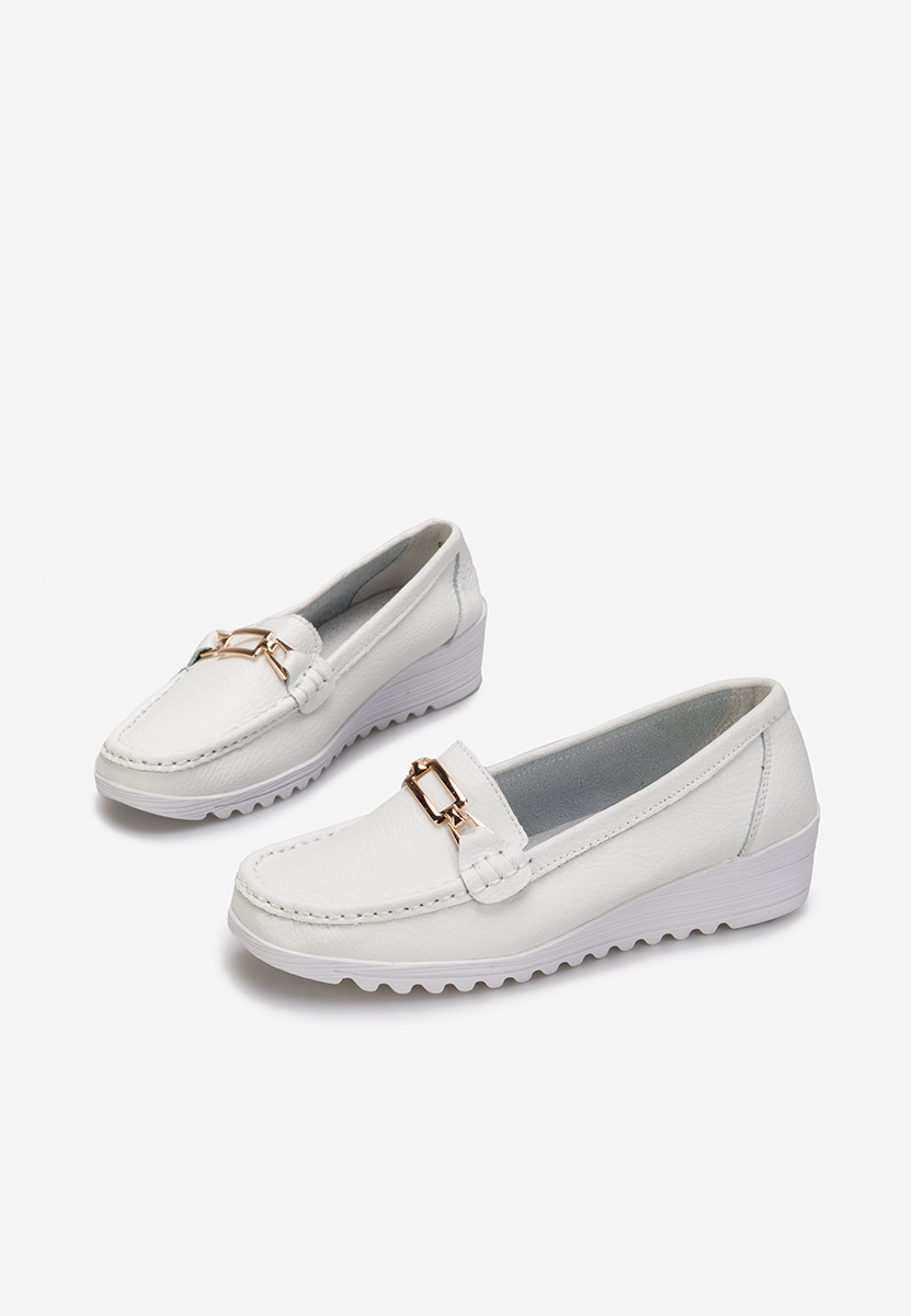 Mocassins femme en cuir blancs Fahima