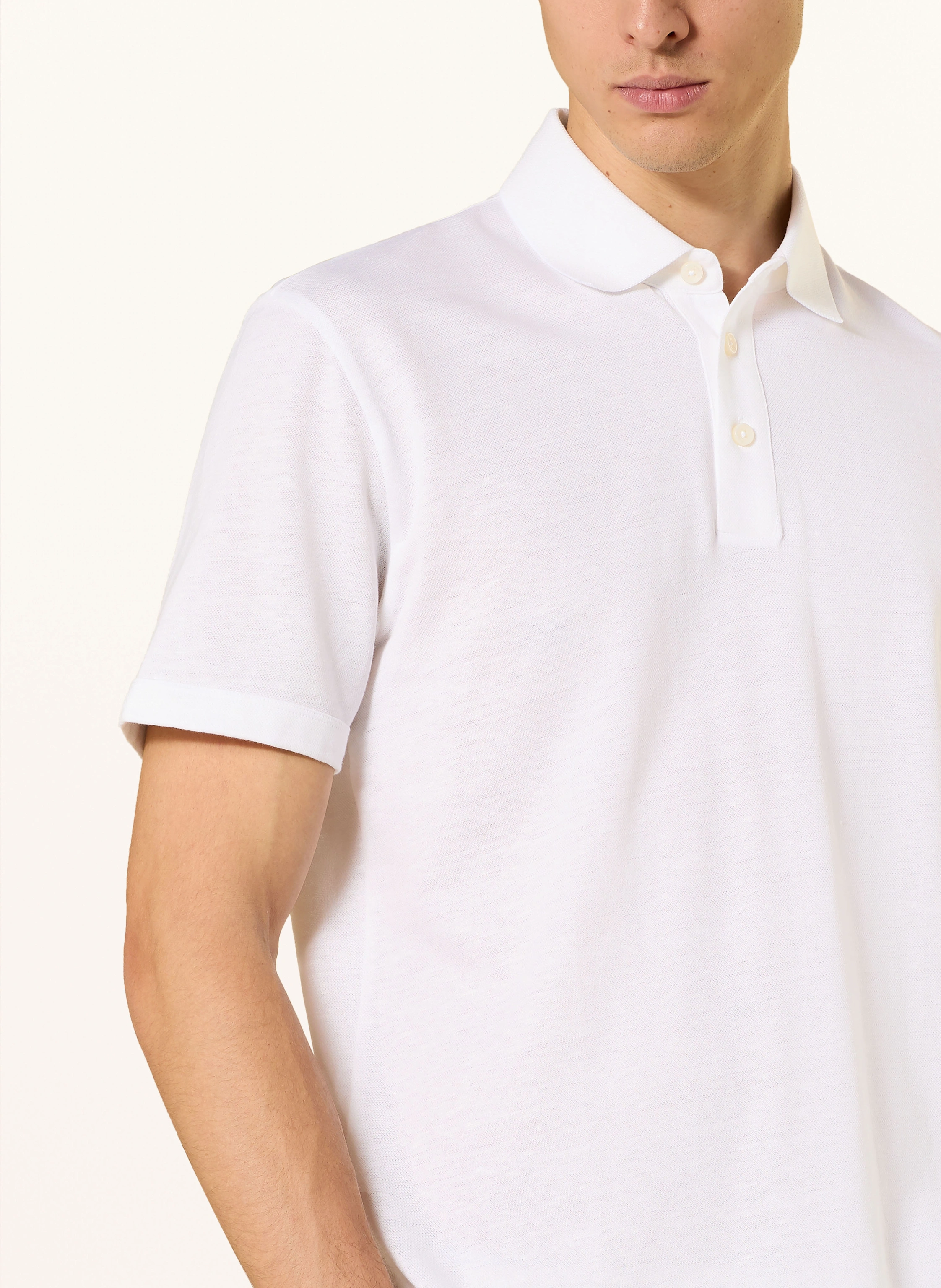 BOSS Piqué-Poloshirt PRESS mit Leinen