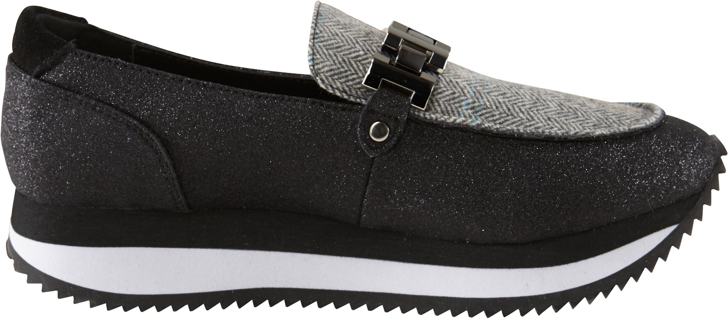 heine Slipper in schwarz-grau