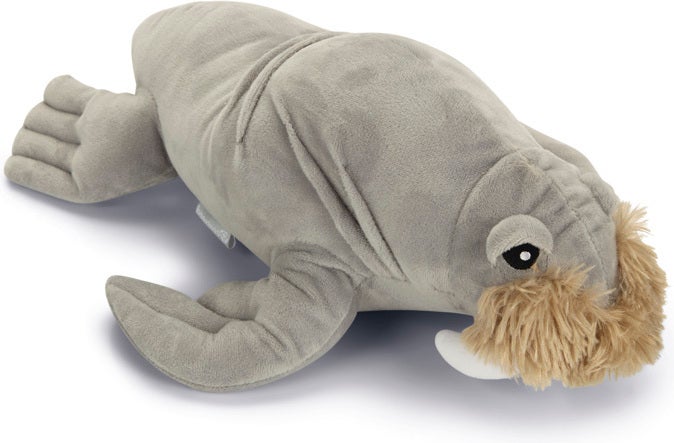 Beeztees hondenspeelgoed knuffel walrus Aiden grijs 34 x 24 x 19 cm