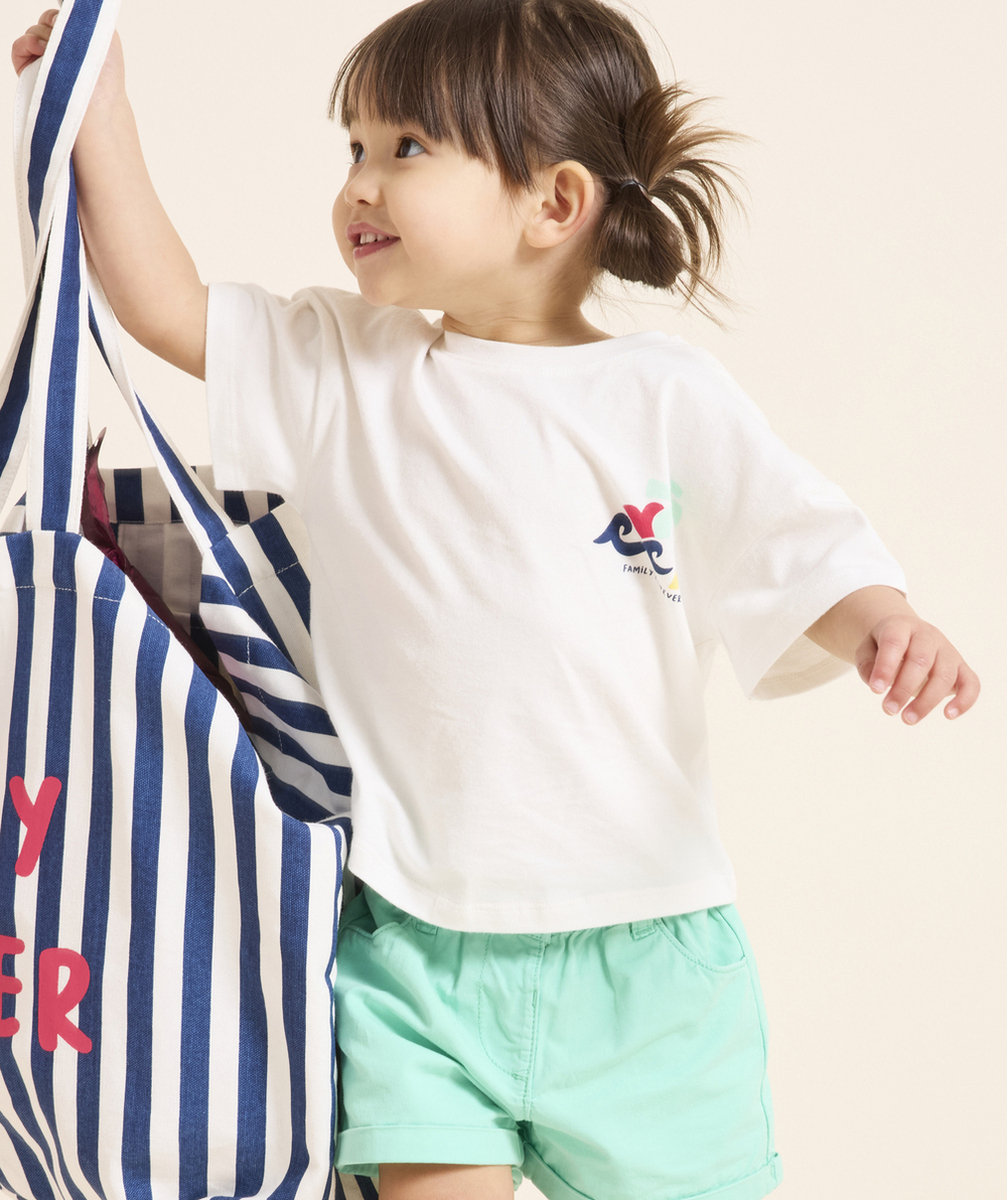 t-shirt mixte en coton blanc avec messages et motifs thème famille