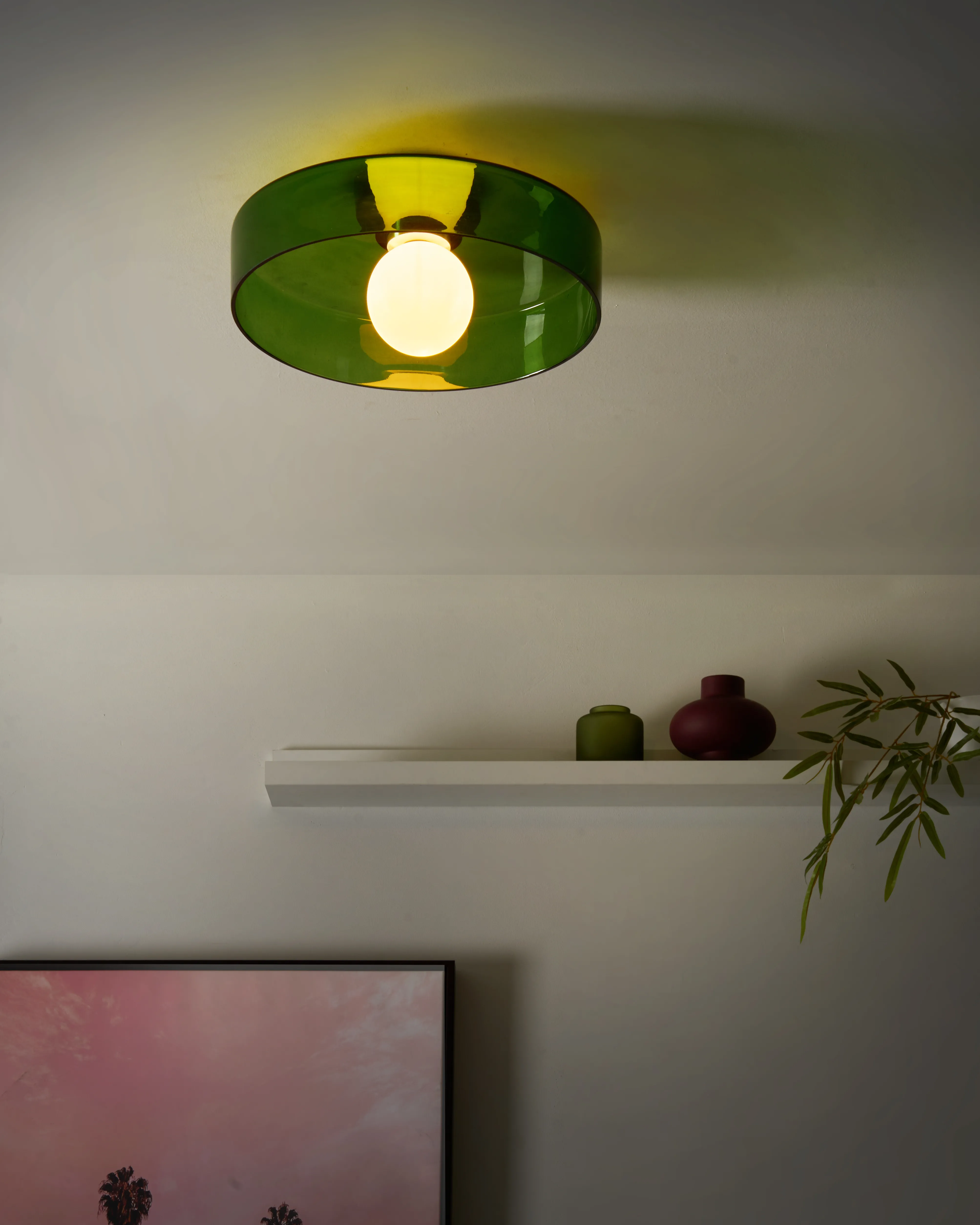 Plafondlamp LUGUSE Glas Groen