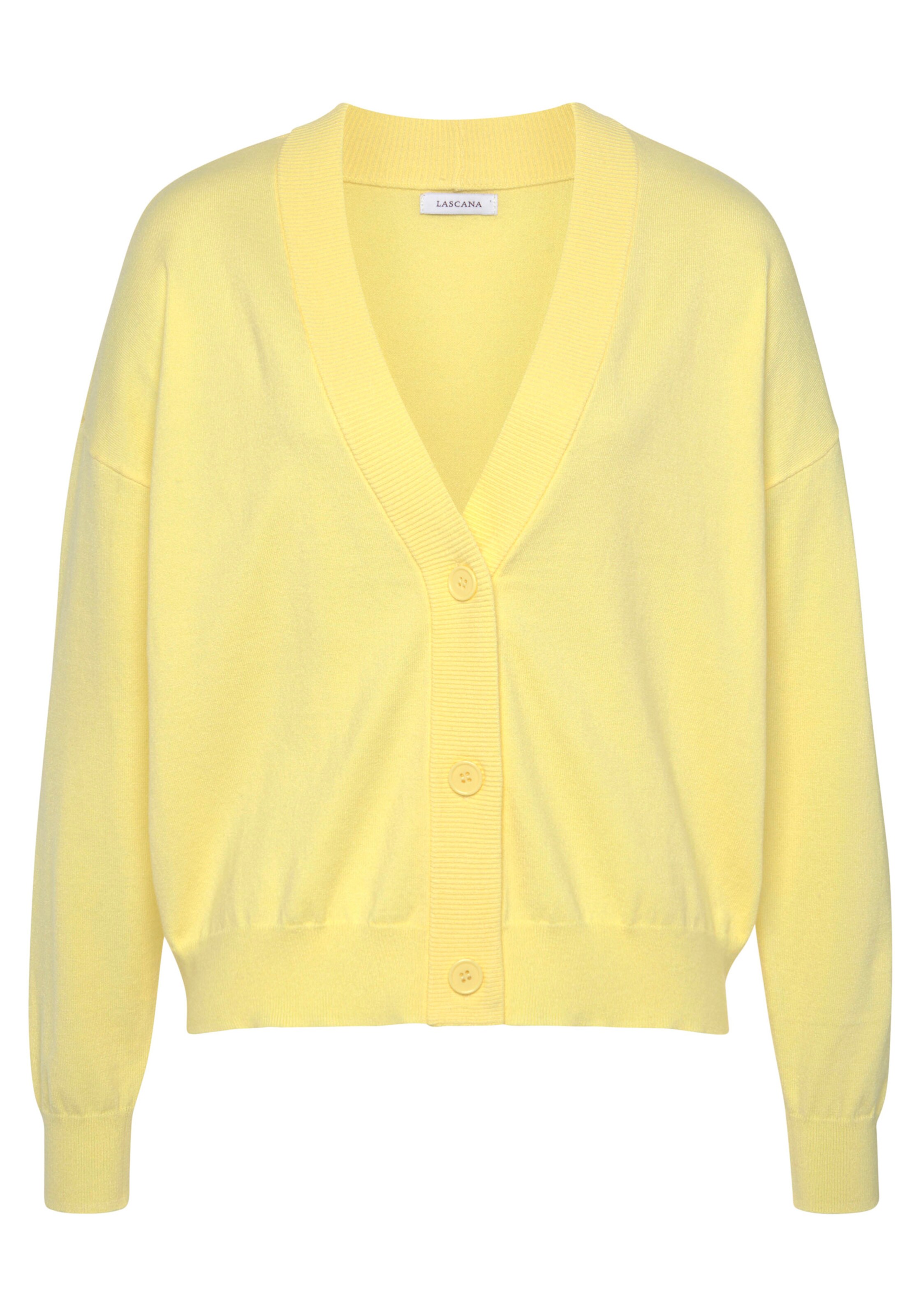 LASCANA Strickjacke in gelb