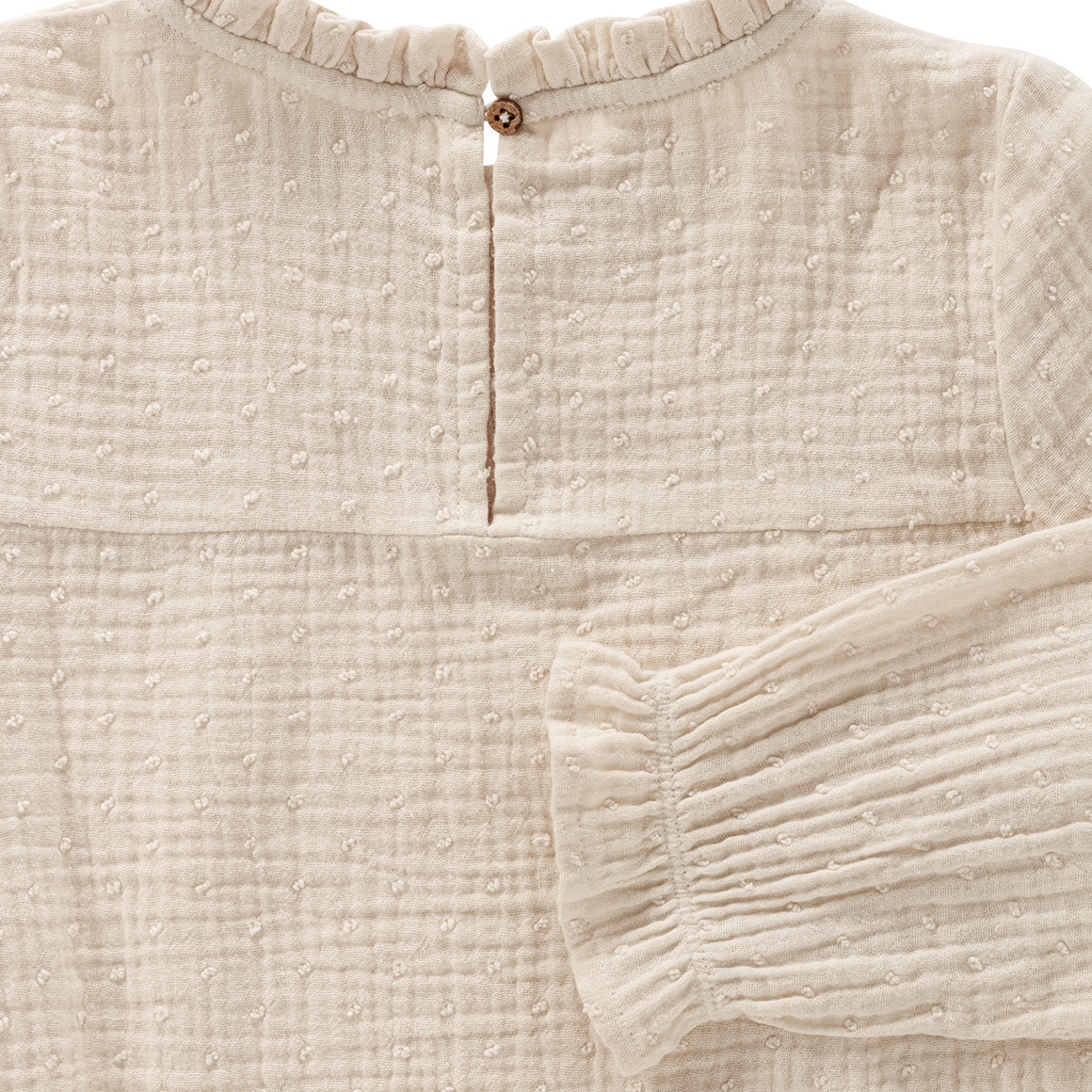 Topolino Pure Collection Mädchen Musselin-Bluse mit Strukturmuster hellbeige