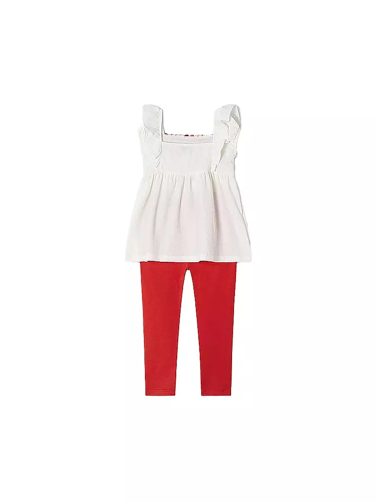 MAYORAL Mädchen Set 2-teilig Top und Leggings weiss