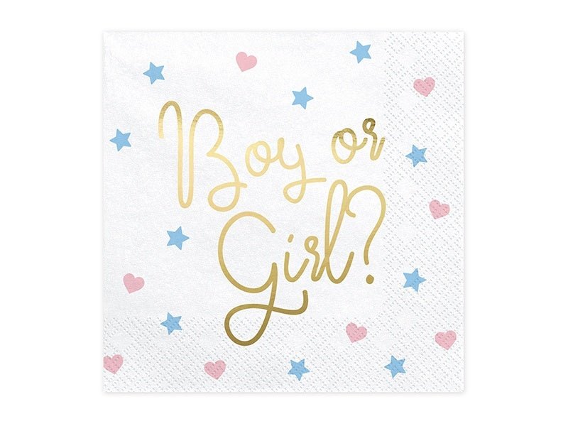 Gender Reveal Servetten Boy Or Girl 33cm 20st