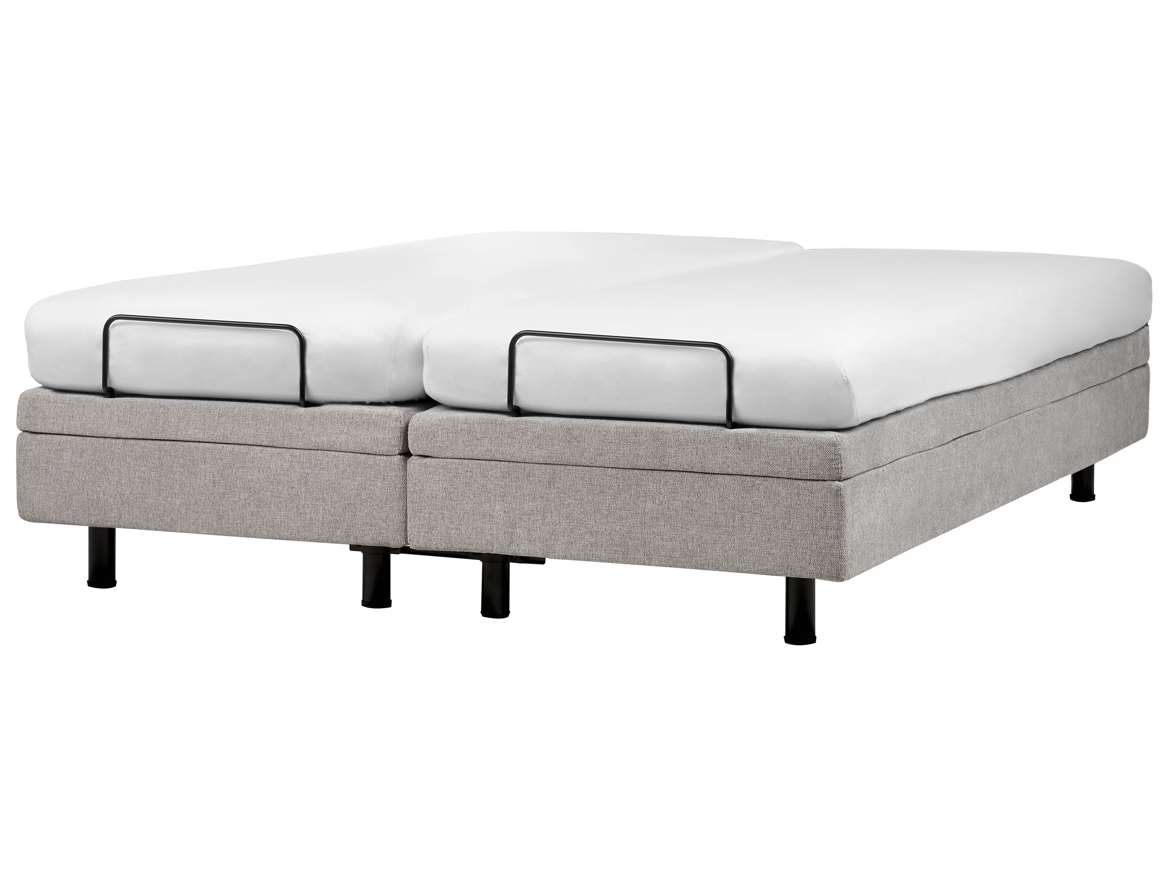 Verstelbaar bed zonder hoofdbord Stof DUKE 180 x 200 cm Lichtgrijs