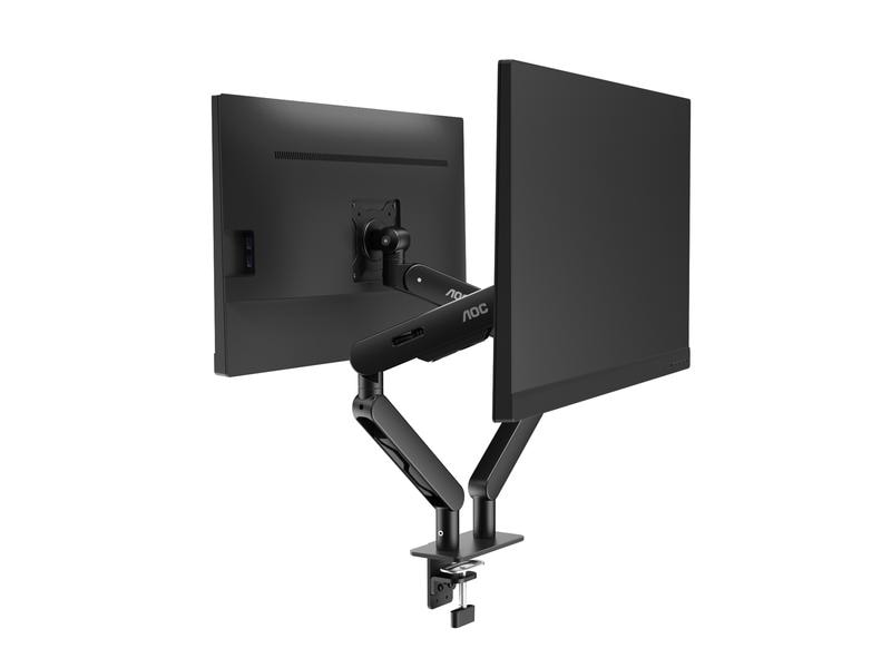 AOC Tischhalterung AM420B Dual bis 9 kg – Schwarz Ergonomische Tischhalterung für zwei Monitore bis 34