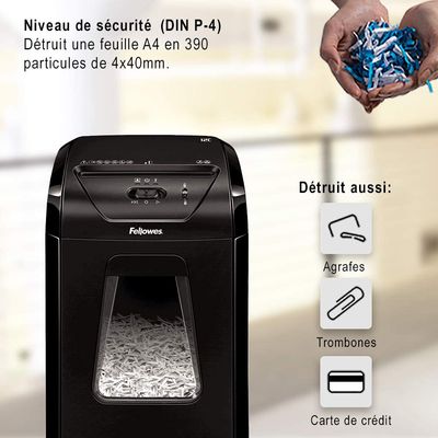 Fellowes Powershred 12C - destructeur de documents coupe croisée -12 feuilles - Corbeille 12 litres