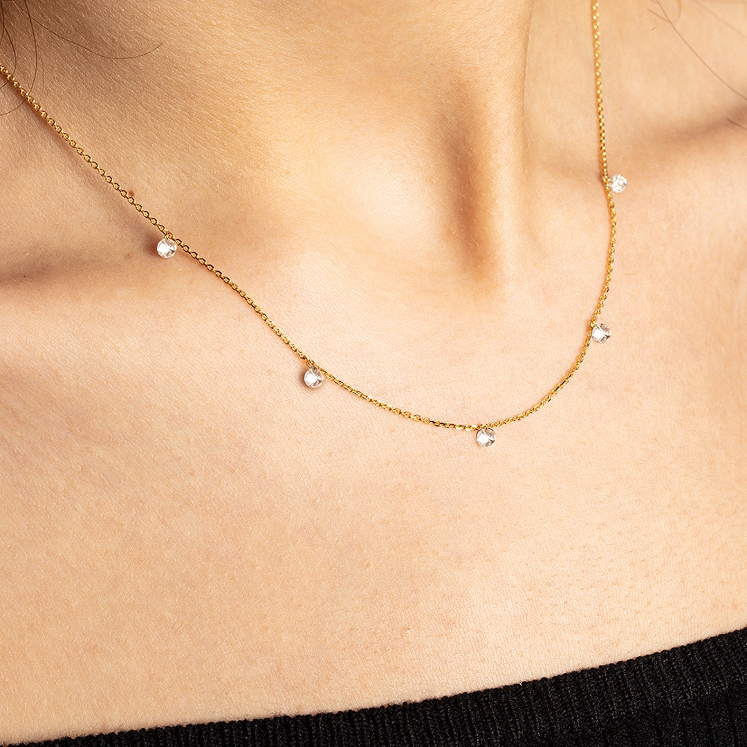 Collier mit Anhänger 750/18 K Gelbgold mit Diamanten 0.50 ct H/si by CHRISTIAN