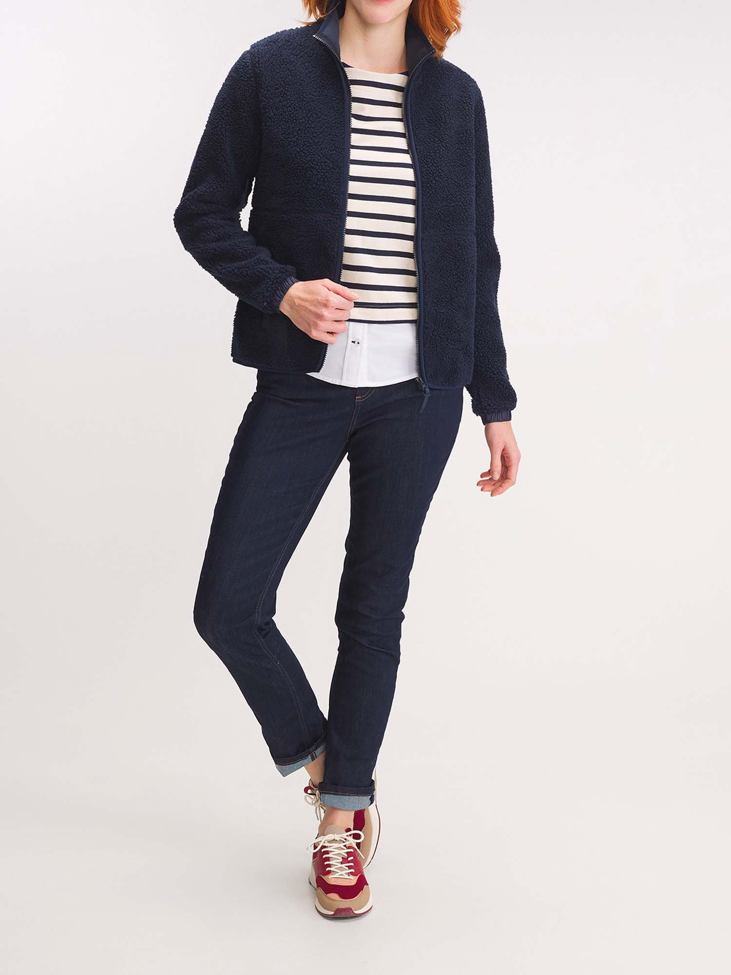 Polaire Femme En Sherpa Marine