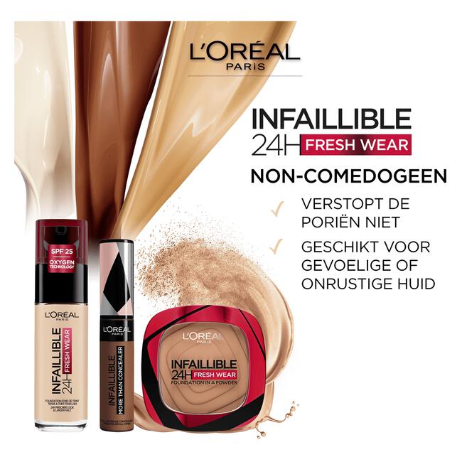 L'Oréal Paris Infaillible 24H Fresh Wear Foundation in a Powder 245 Golden Honey