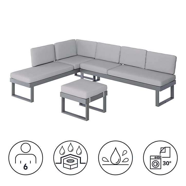 Salon de jardin GoodHome Moorea Modulable 6 personnes