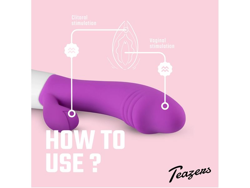 Teazers Realistischer Rabbit Vibrator Lila Vibrator mit doppelter Stimulation