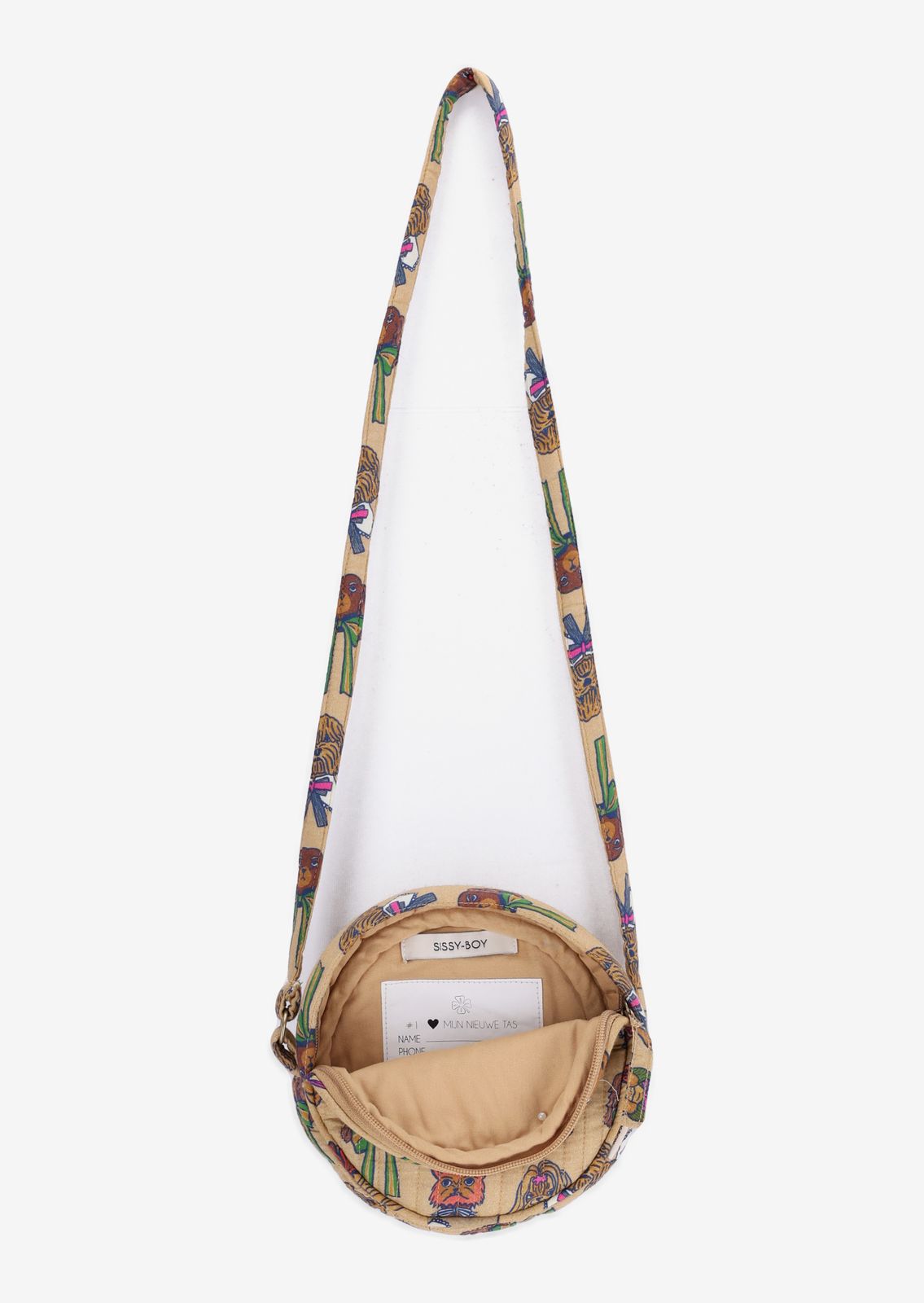 Crossbody tas met multicolour hondjes