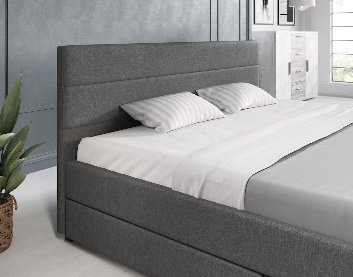 Loox - Tweepersoonsbed met 4 lades - Stof grijs - 180x200 cm