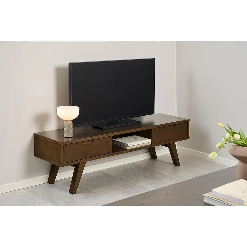 Hioshop Bristol TV-meubel 2 lades grijs