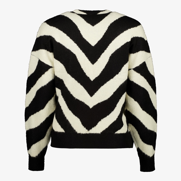 TwoDay dames vest met zebrastrepen zwart/wit