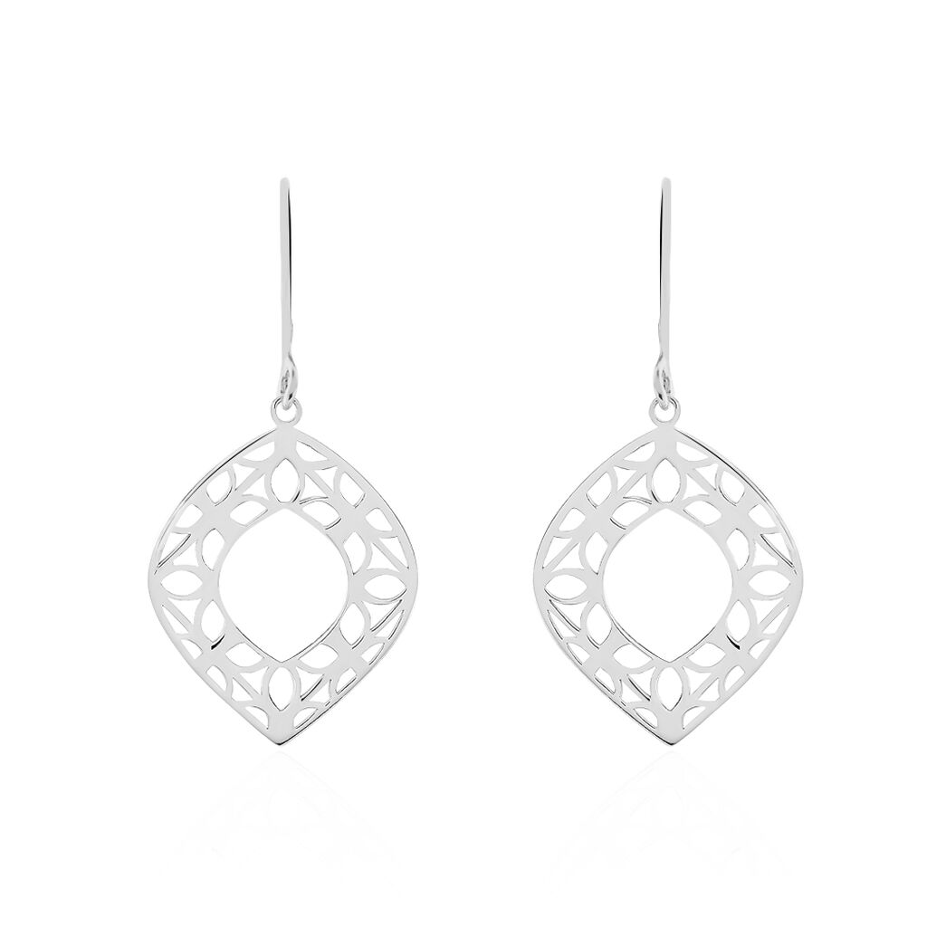 Boucles D'oreilles Pendantes Maurizia Argent Blanc
