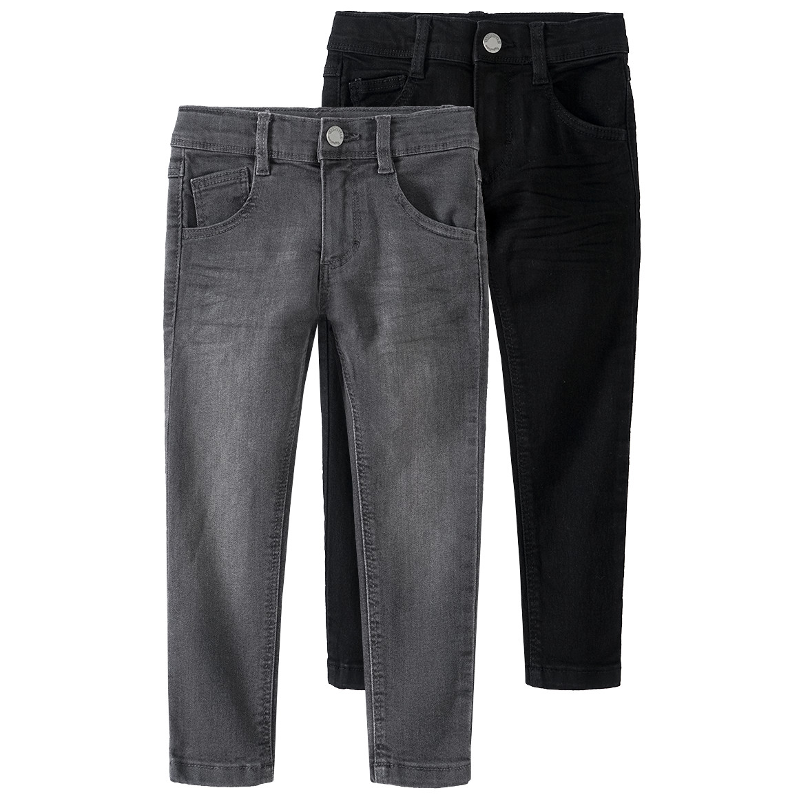 Famy 2 Jungen Skinny-Jeans im 5-Pocket-Style dunkelgrau / schwarz