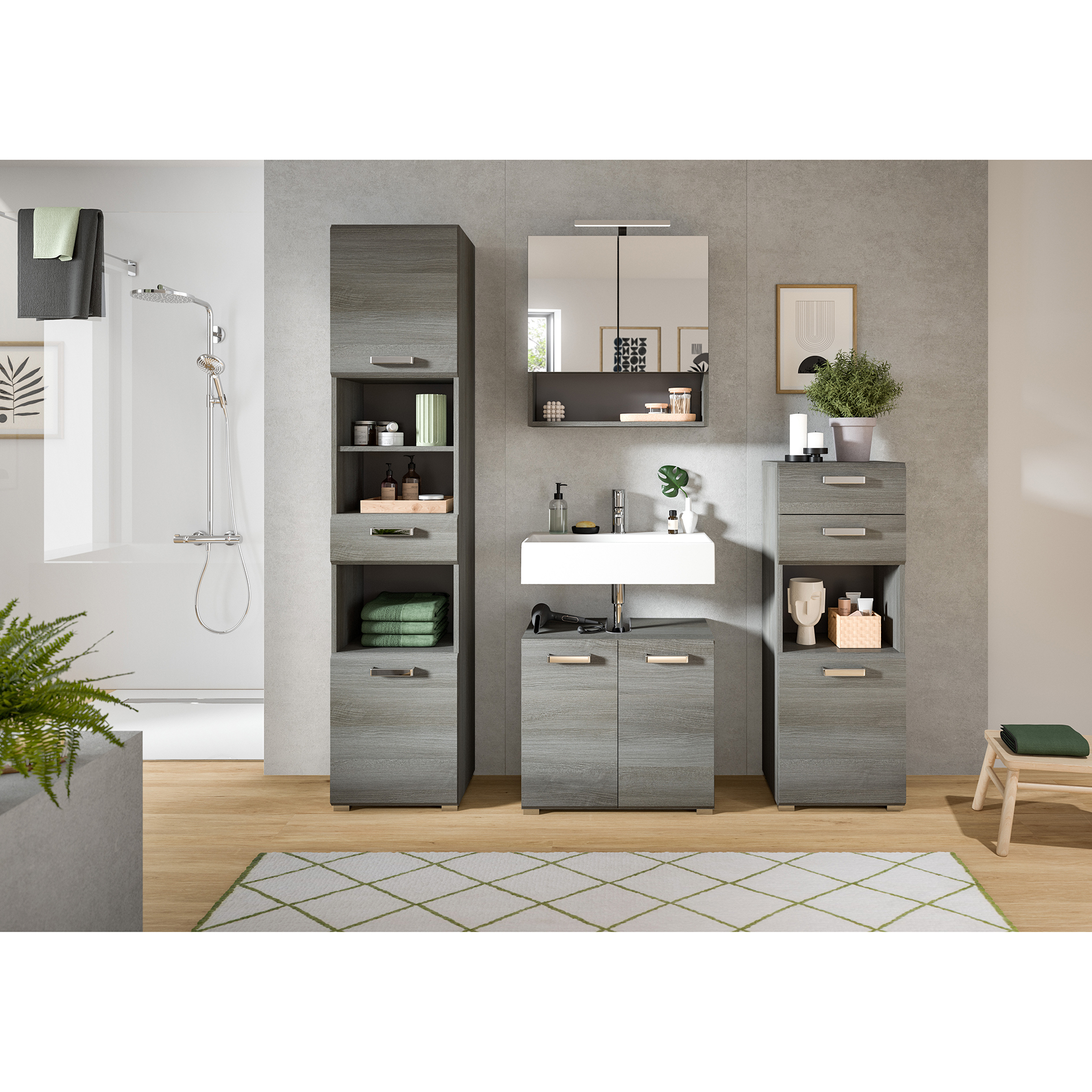 Spiegelschrank SILVER - Rauchsilber - 60 cm