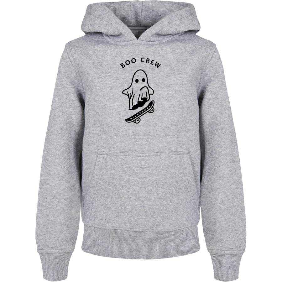 F4NT4STIC Basic Kids Hoodie Boo Crew Halloween heathergrey