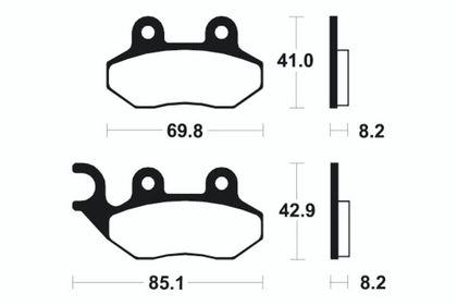 Plaquettes de freins Tecnium Scooter organique - ME208