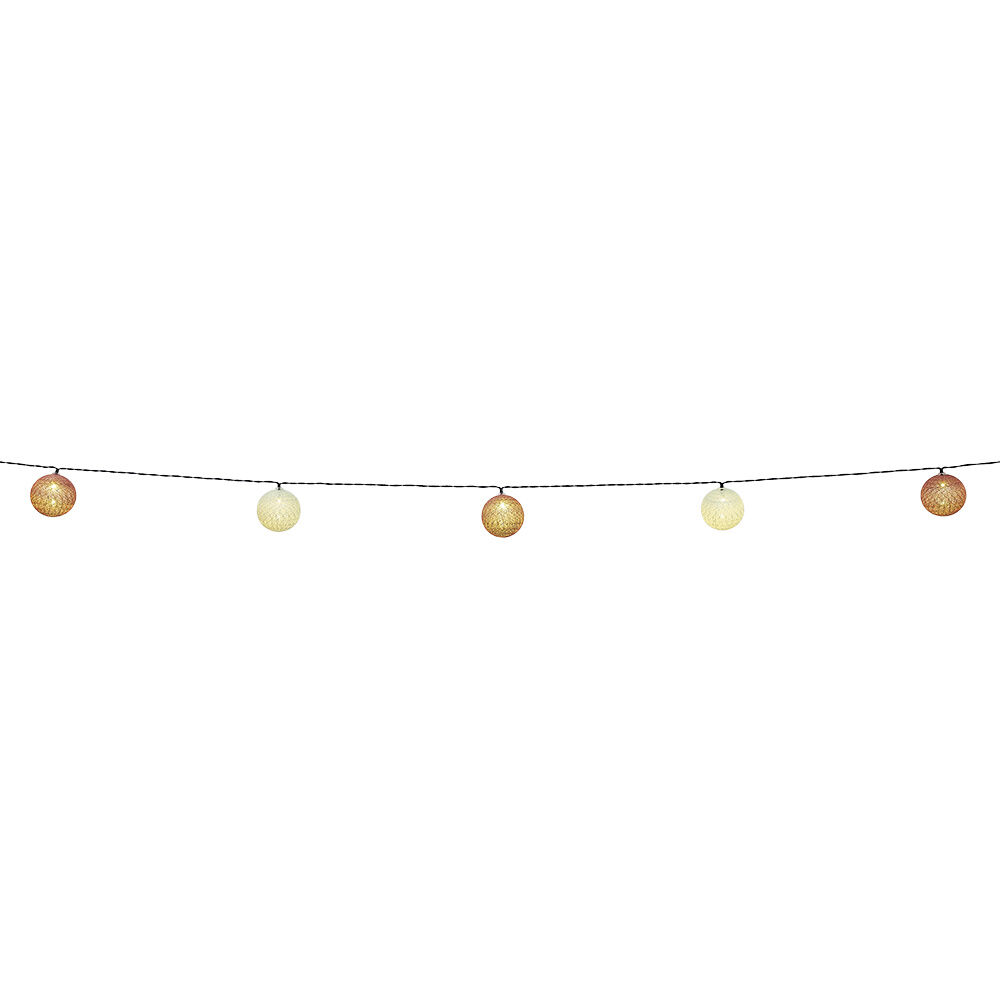Guirlande boule solaire 10 LED blanc chaud 2,7 m