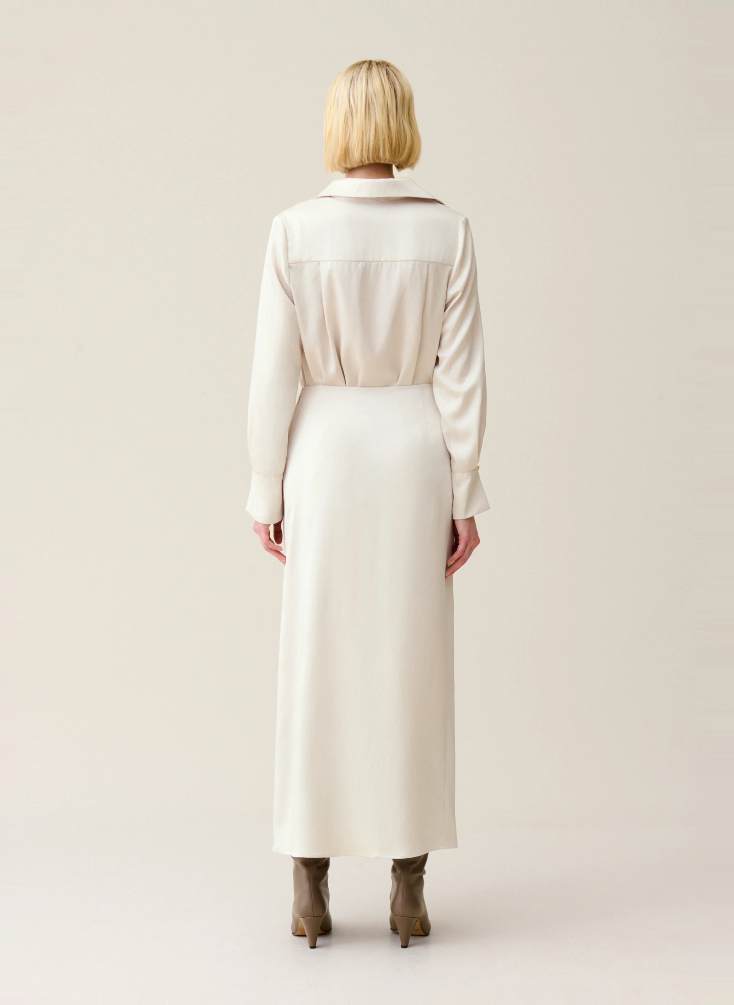 Jupe longue droite | Beige