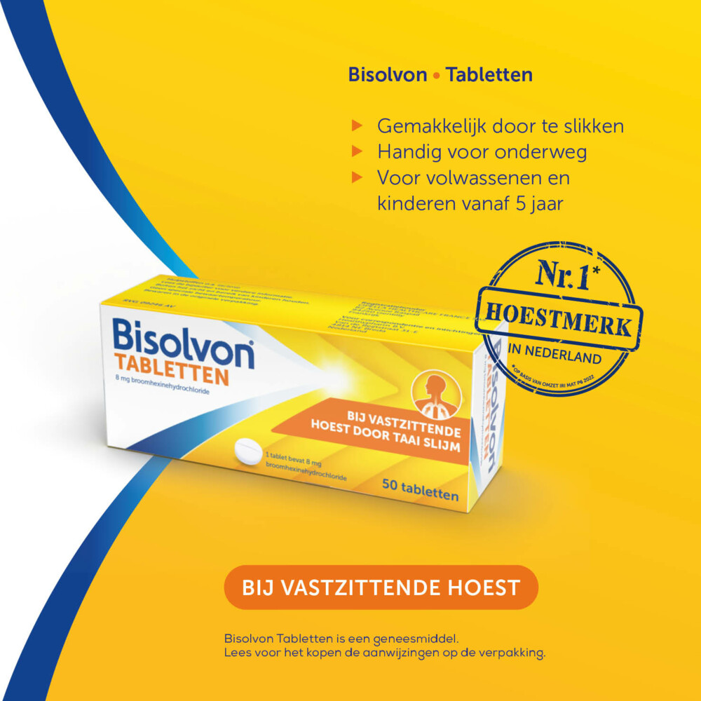 Bisolvon Tabletten bij Vastzittende Hoest50 tabletten