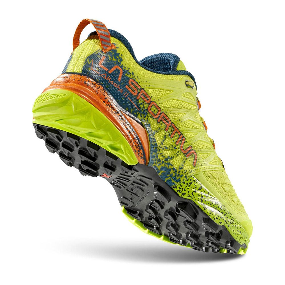 La Sportiva AKASHA II - Chaussures trail Homme lime punch/hawaiian sun