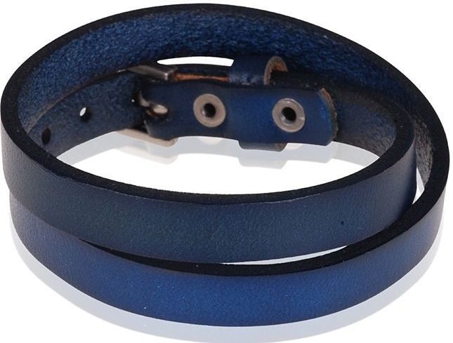 Stone Valley - Wrap Armband - Blauw - Leer - Verstelbare Gesp