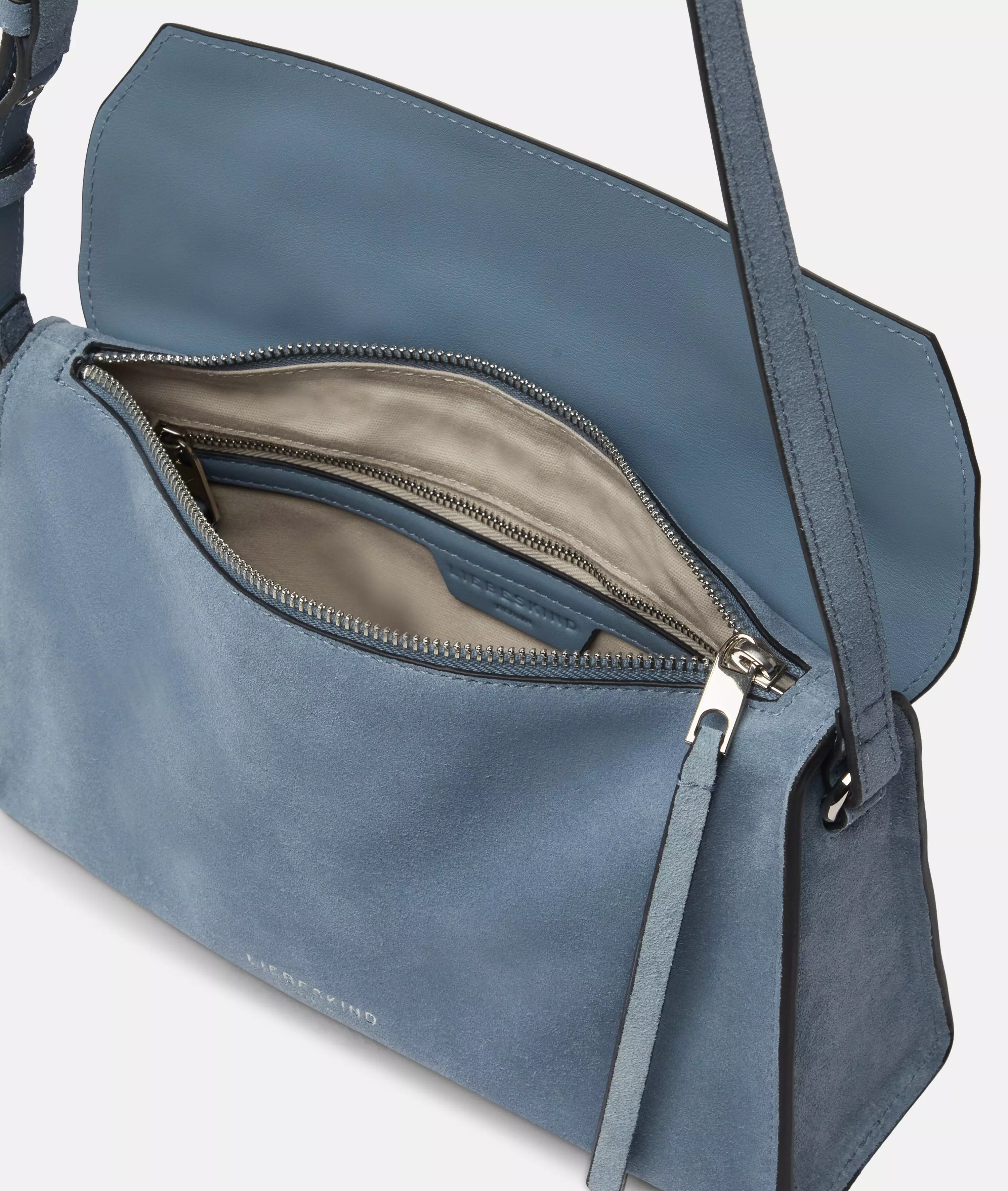 Lora Crossbody S Handy suede crossbody bag